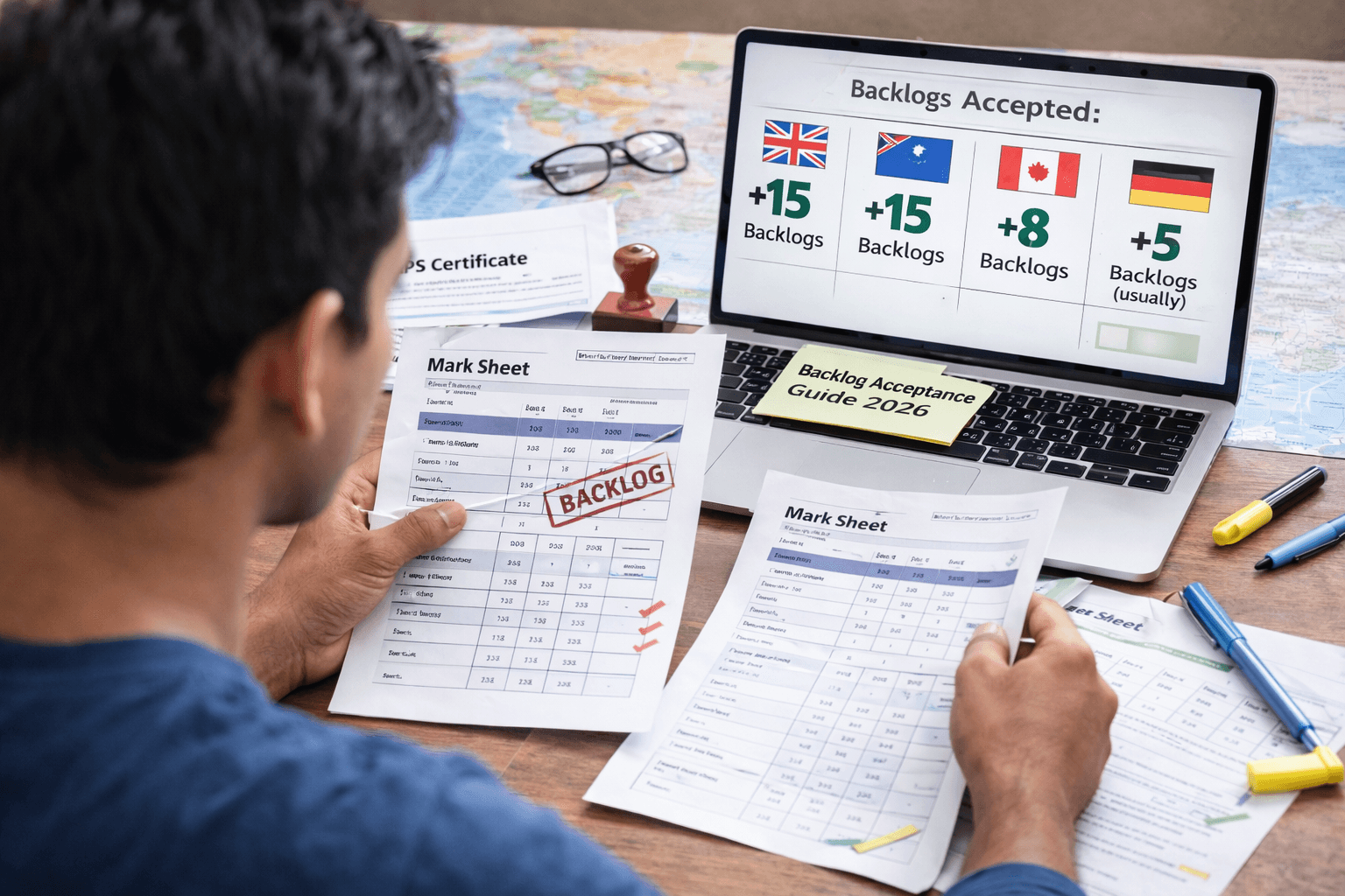 Backlogs Allowed Countries for Indian Students in 2026: Country-Wise Acceptance Guide